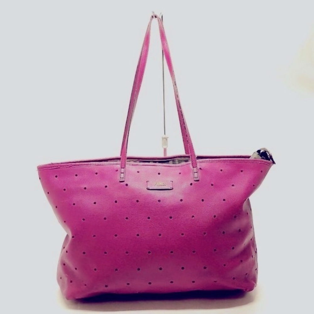 Fendi Perforated Leather Tote with Zucca Fabric Trim — Super Cool Bag!!!